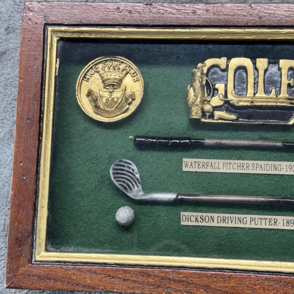 History of Golf Collectible Shadow‎ Box Wood Framed Hanging Display Case
